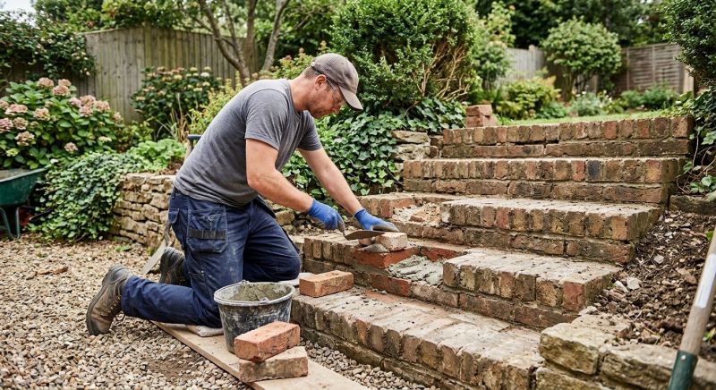 Brick Stairs Repair in Fallbrook, CA