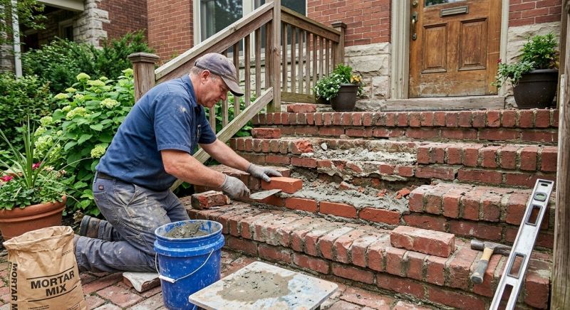 Brick Stoop Repair in San Diego County, CA