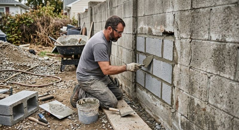 Cinder Block Wall Repair in Carlsbad, CA