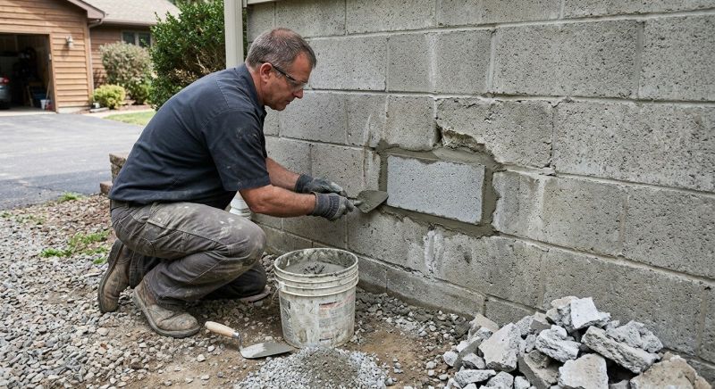 Cinder Block Wall Repair in Fallbrook, CA