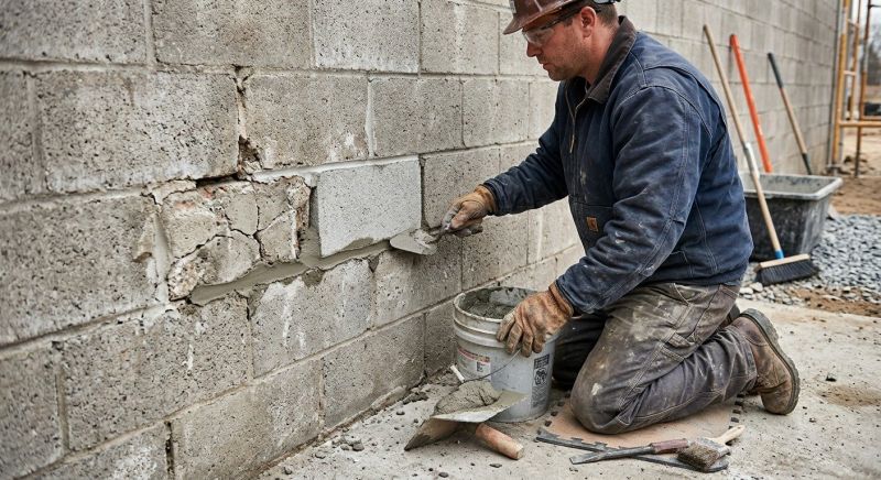 Cinder Block Wall Repair in San Clemente, CA