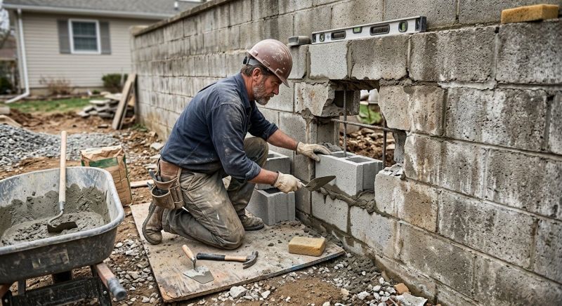 Cinder Block Wall Repair in San Diego, CA