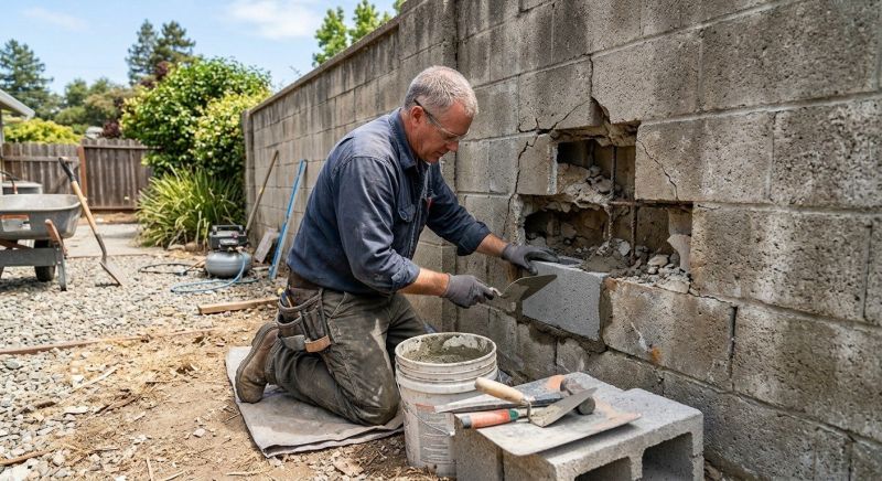 Concrete Block Repair in San Diego County, CA