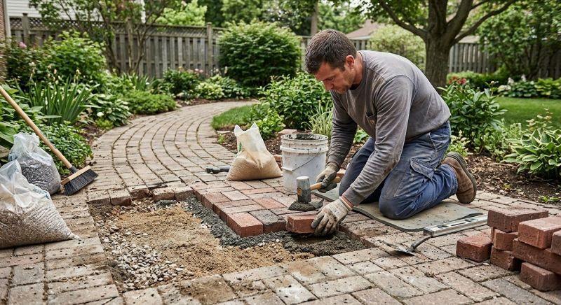 Entryway Brick Repair in San Diego County, CA