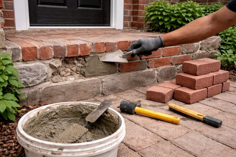 Entryway Brick Repair in San Diego County, CA