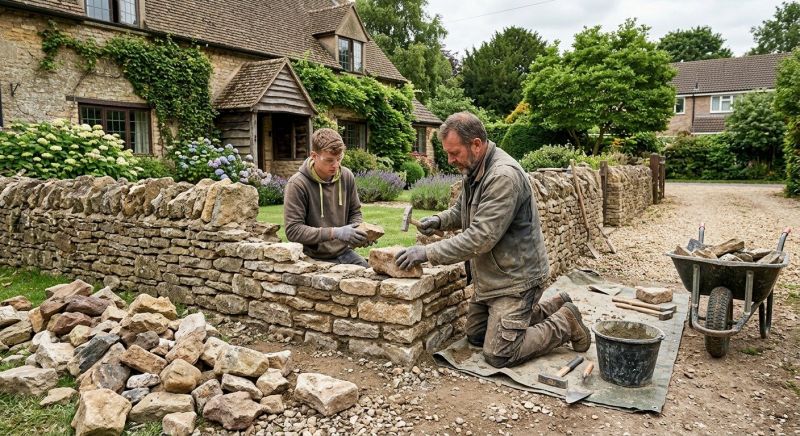 Stone Wall Repair in Pala, CA